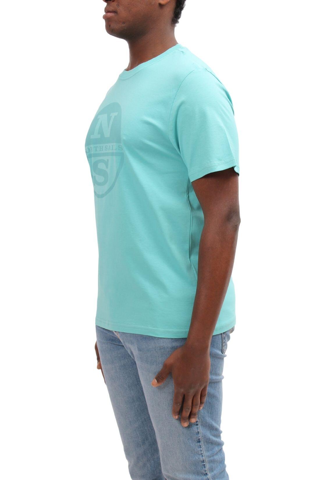 Herren - Sportswear - T-shirt - Regular fit, Logo-print - light blue 4/4