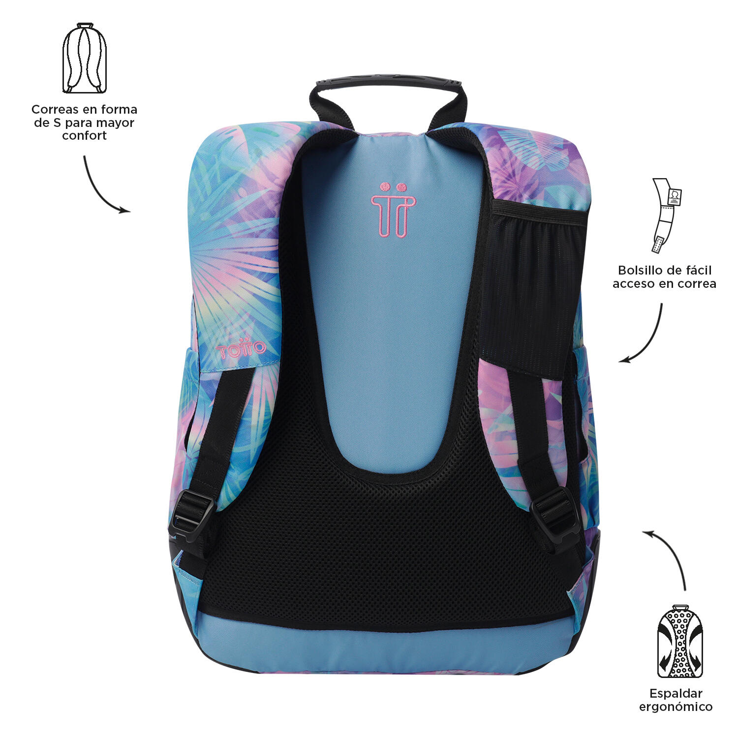 Totto Mochila escolar Rayol Prisma Poliéster reciclado 33 x 44 x 13.5 cm 3/5