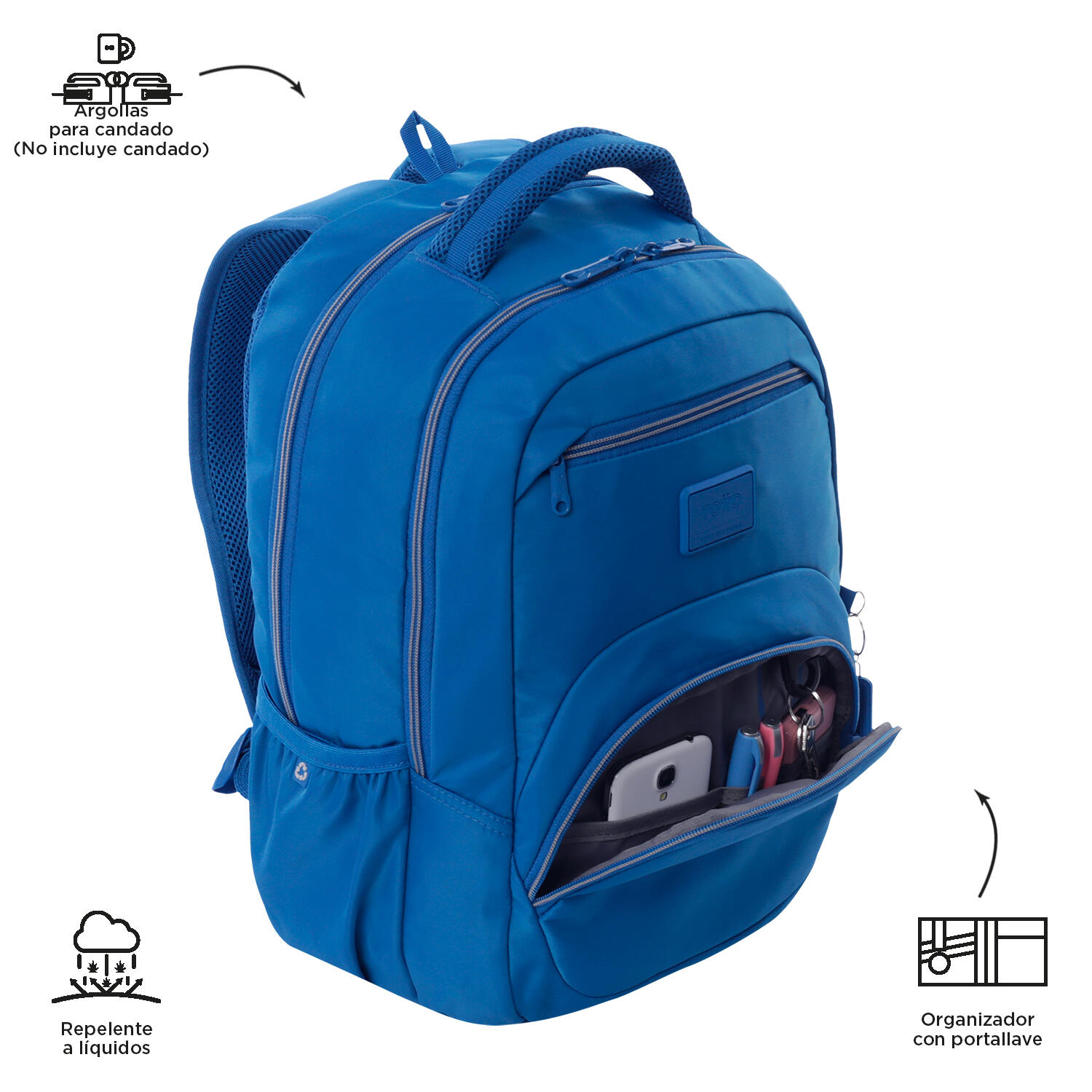 Totto Mochila urbana Tracer Snorkel Blue Poliéster reciclado 31 x 44.5 x 17 cm 5/5