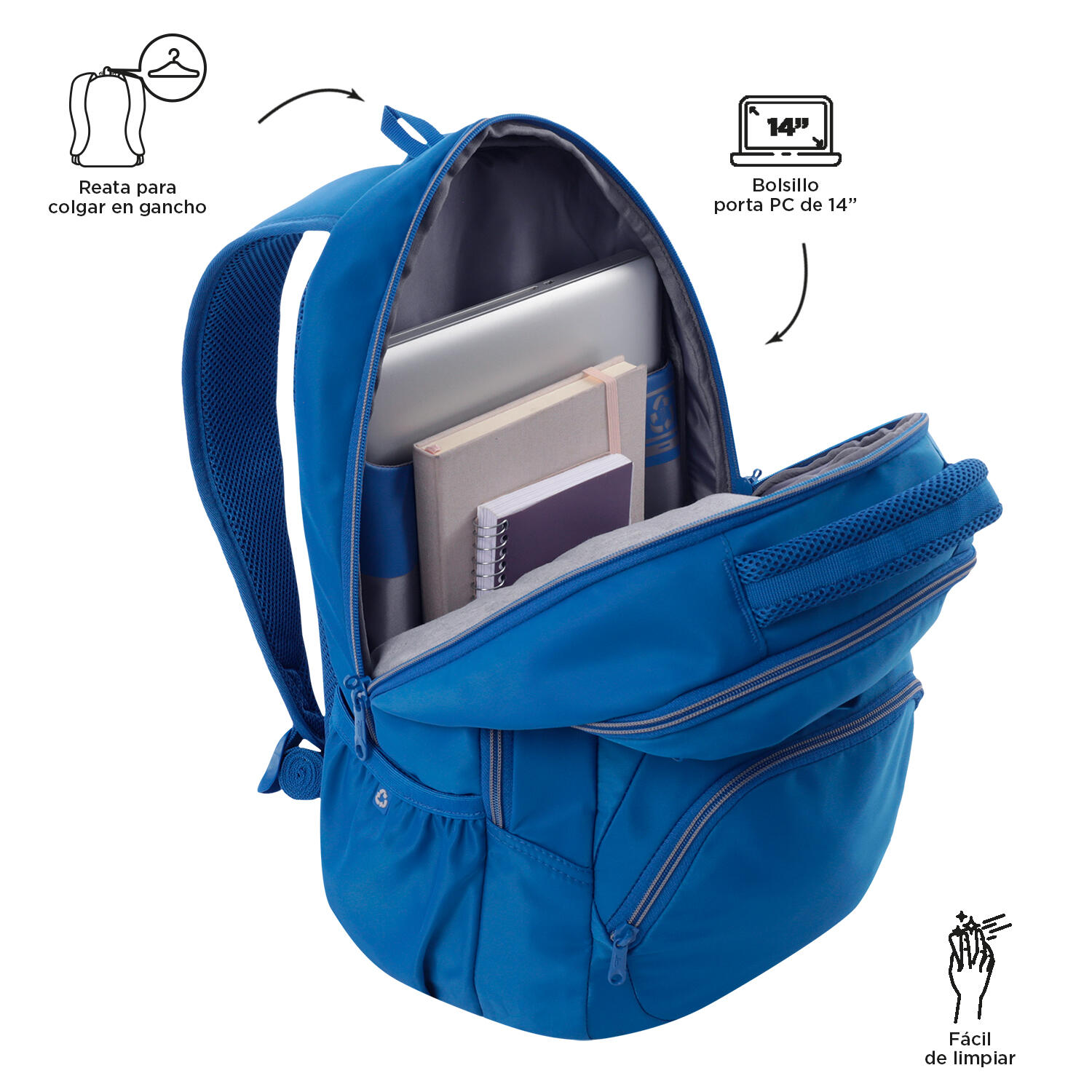 Totto Mochila urbana Tracer Snorkel Blue Poliéster reciclado 31 x 44.5 x 17 cm 4/5