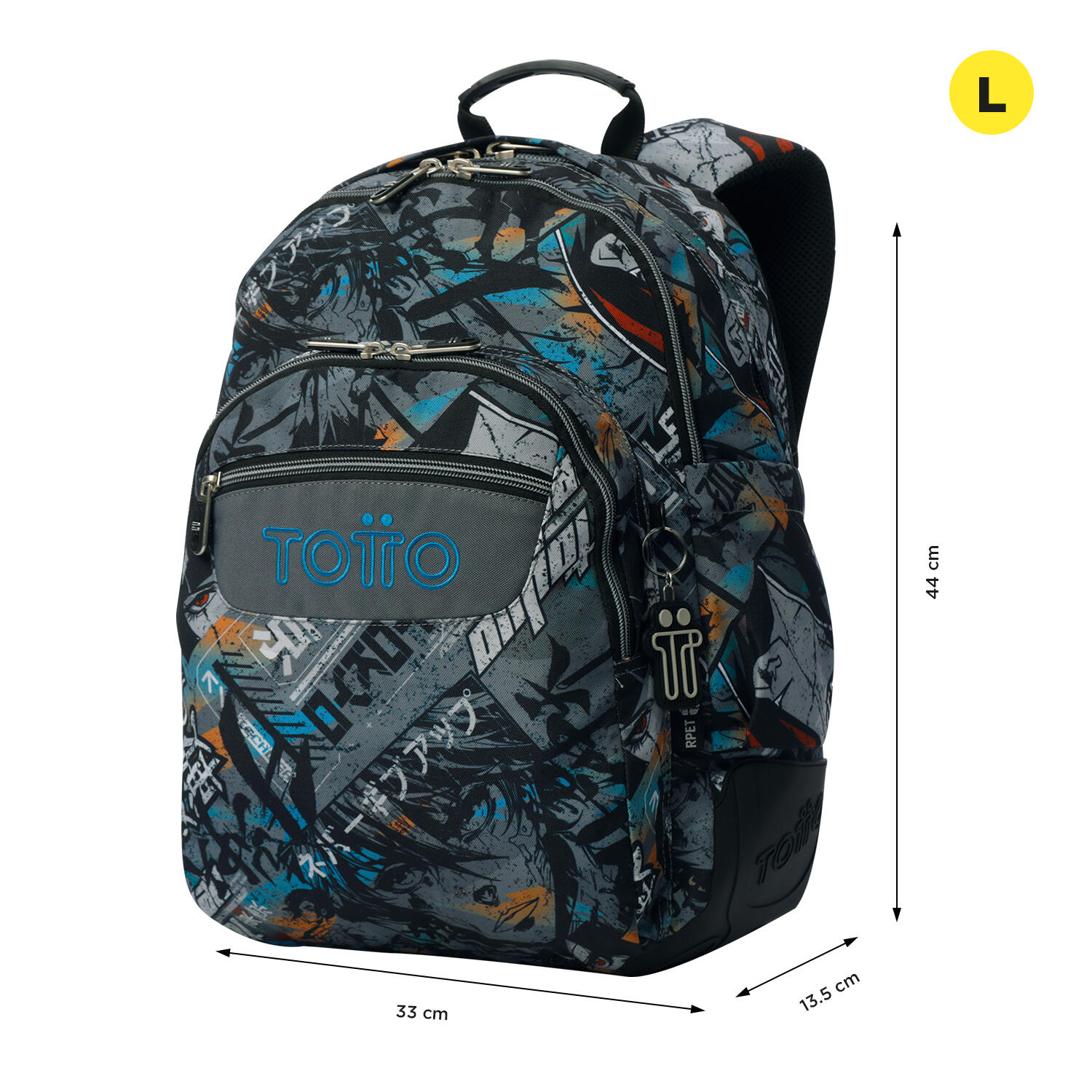 Totto Mochila escolar Rayol Okubo Poliéster reciclado 33 x 44 x 13.5 cm 2/5