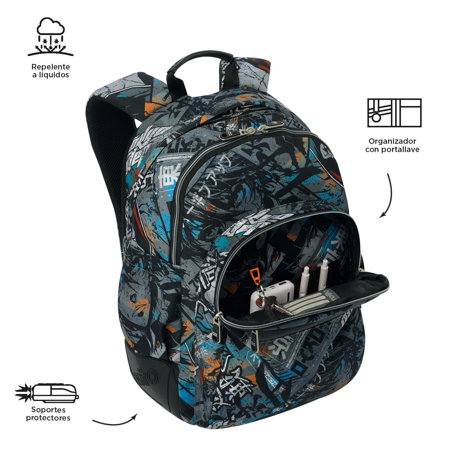 Totto Mochila escolar Rayol Okubo Poliéster reciclado 33 x 44 x 13.5 cm 5/5