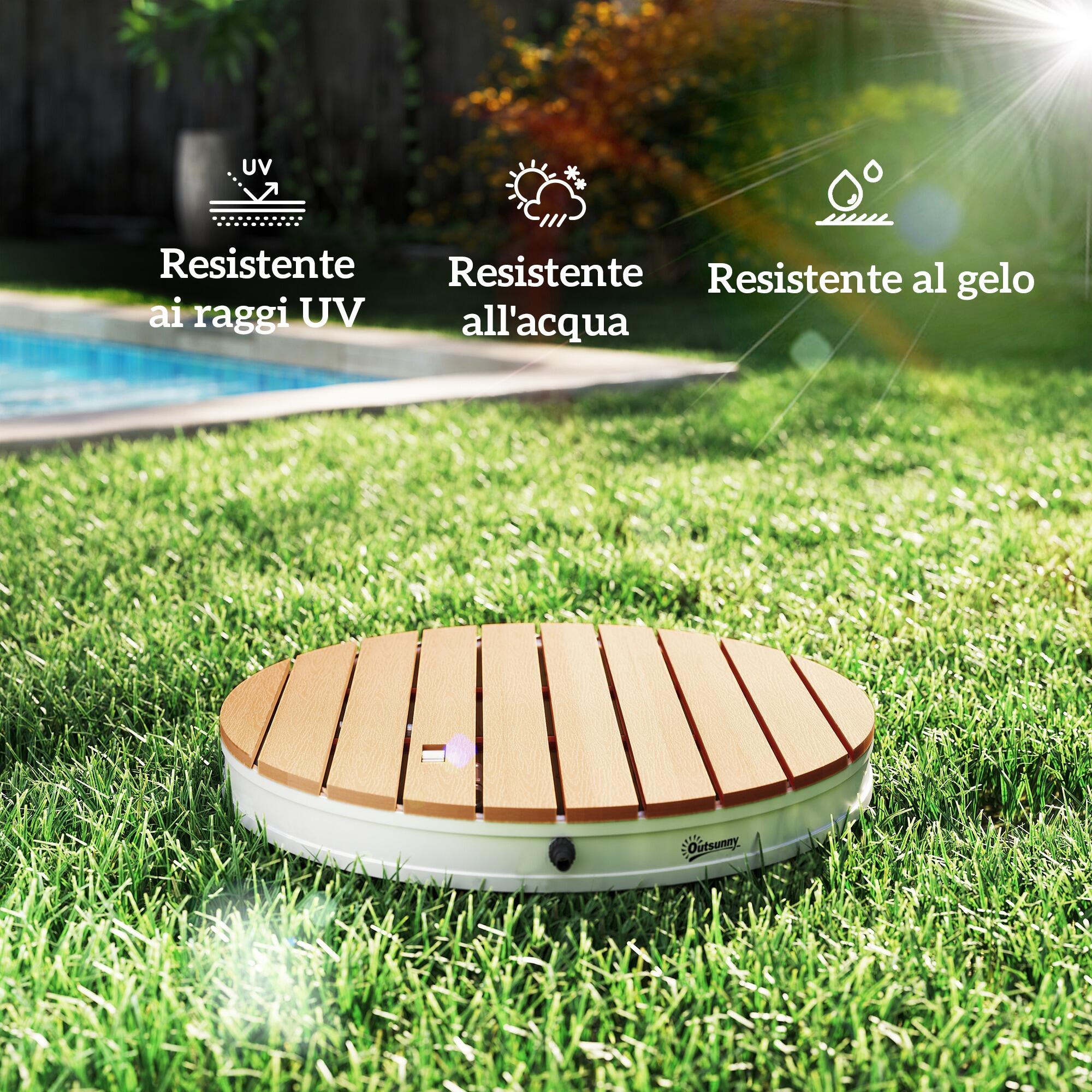 Outsunny Doccia da Esterno Portatile Altezza 4 m e Getti d'Acqua Regolabili 6/7