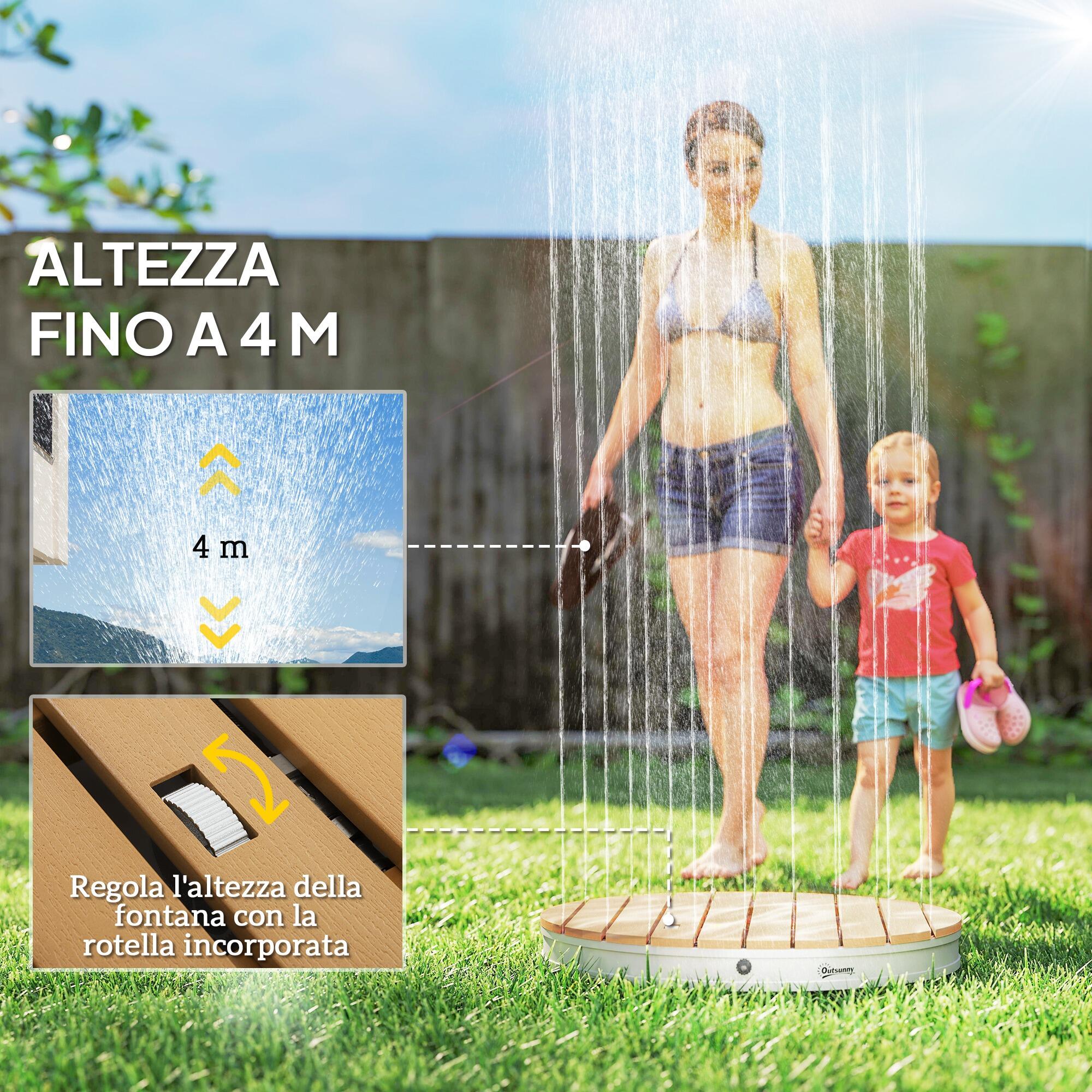 Outsunny Doccia da Esterno Portatile Altezza 4 m e Getti d'Acqua Regolabili 5/7