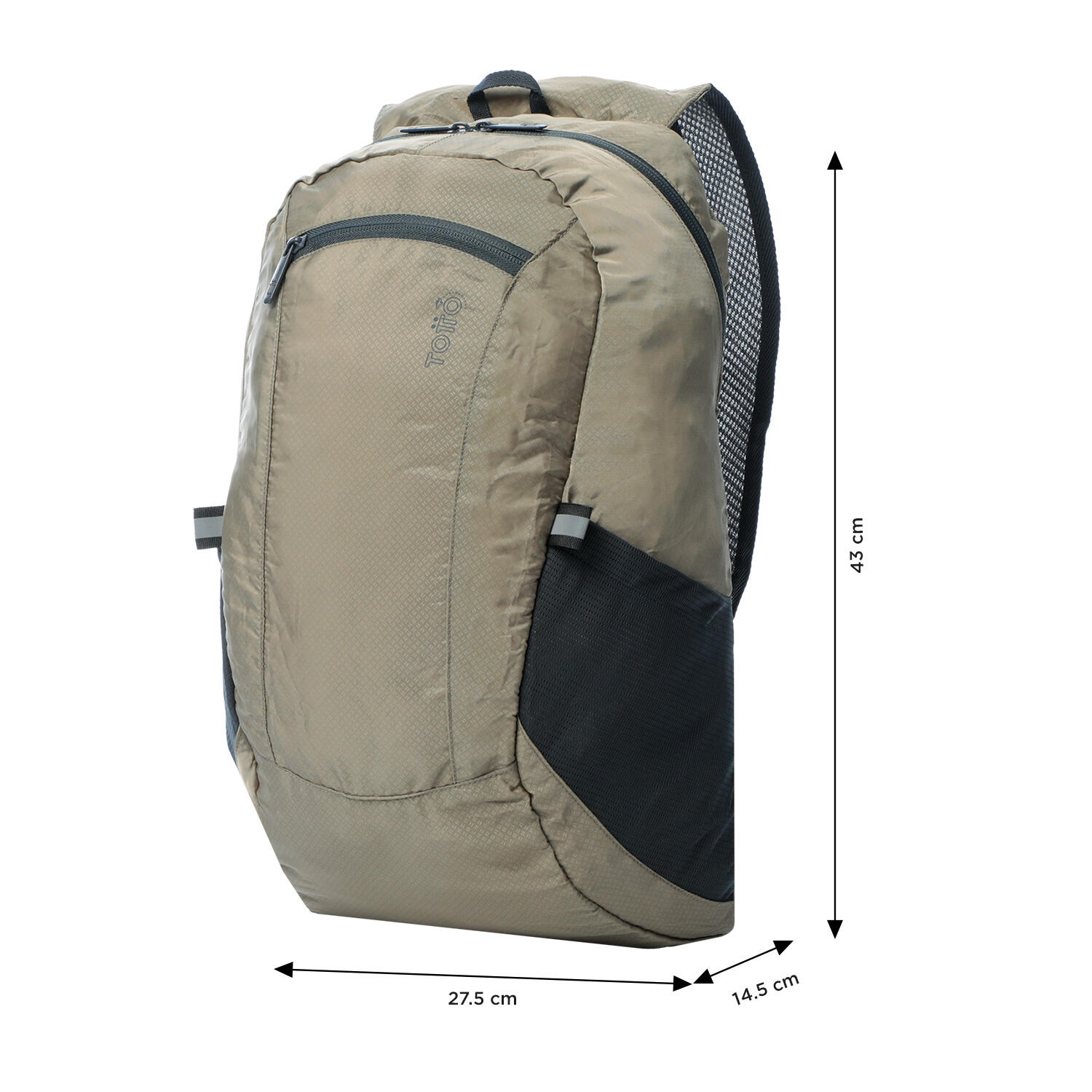 Totto Mochila plegable plegable Desert Taupe Lona Poliéster 27.5 x 43 x 14.5 cm 3/5