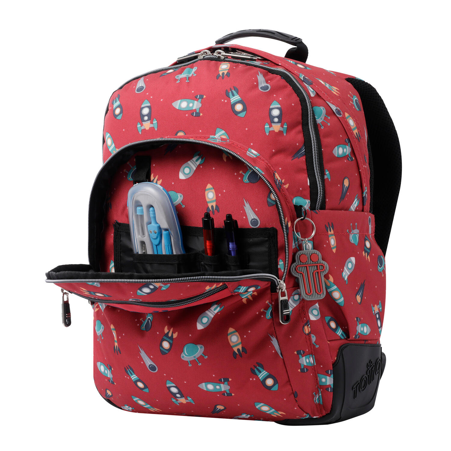 Totto Mochila escolar Crayoles Cohetes Poliéster 33 x 44 x 13.5 cm 5/5