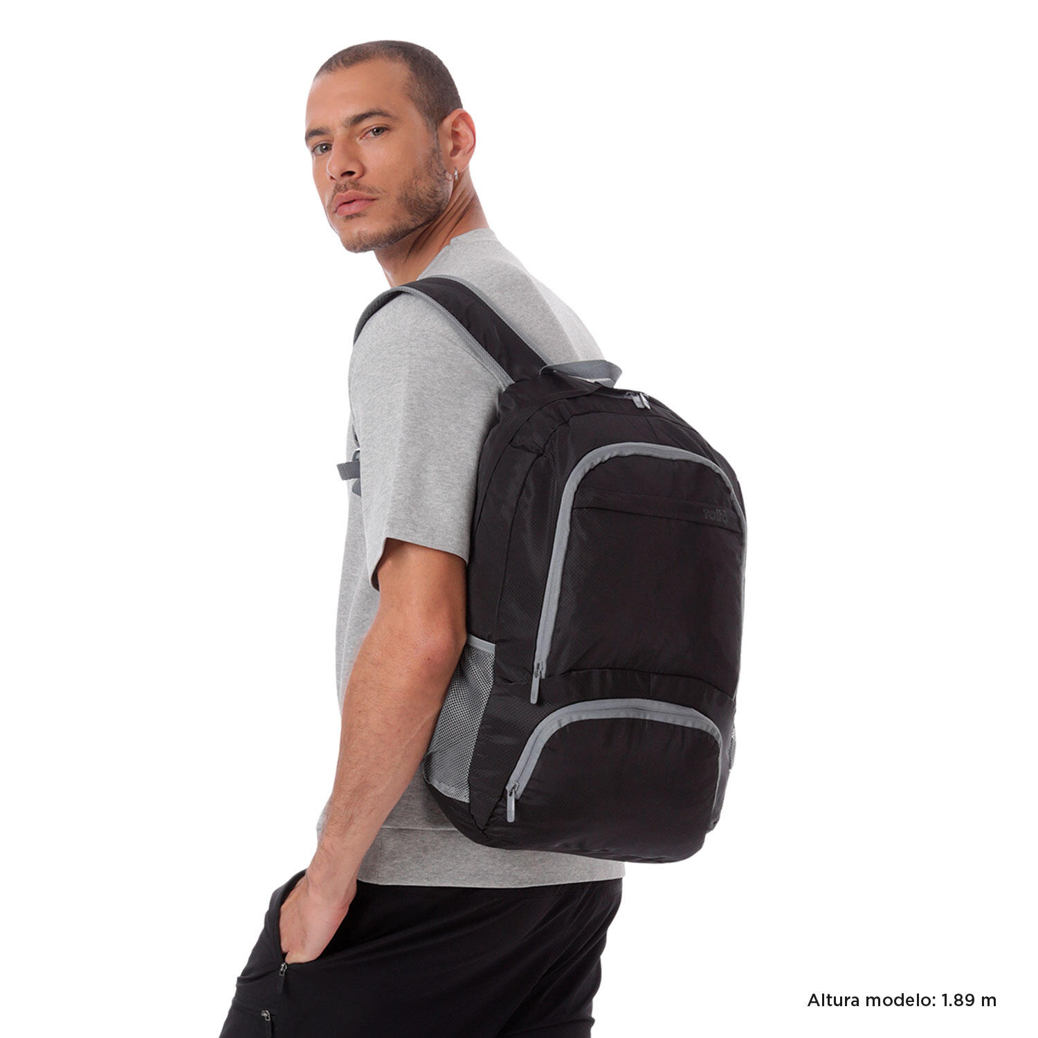 Totto Mochila plegable Syncro Negro Poliéster 31.5 x 47 x 15 cm 3/5