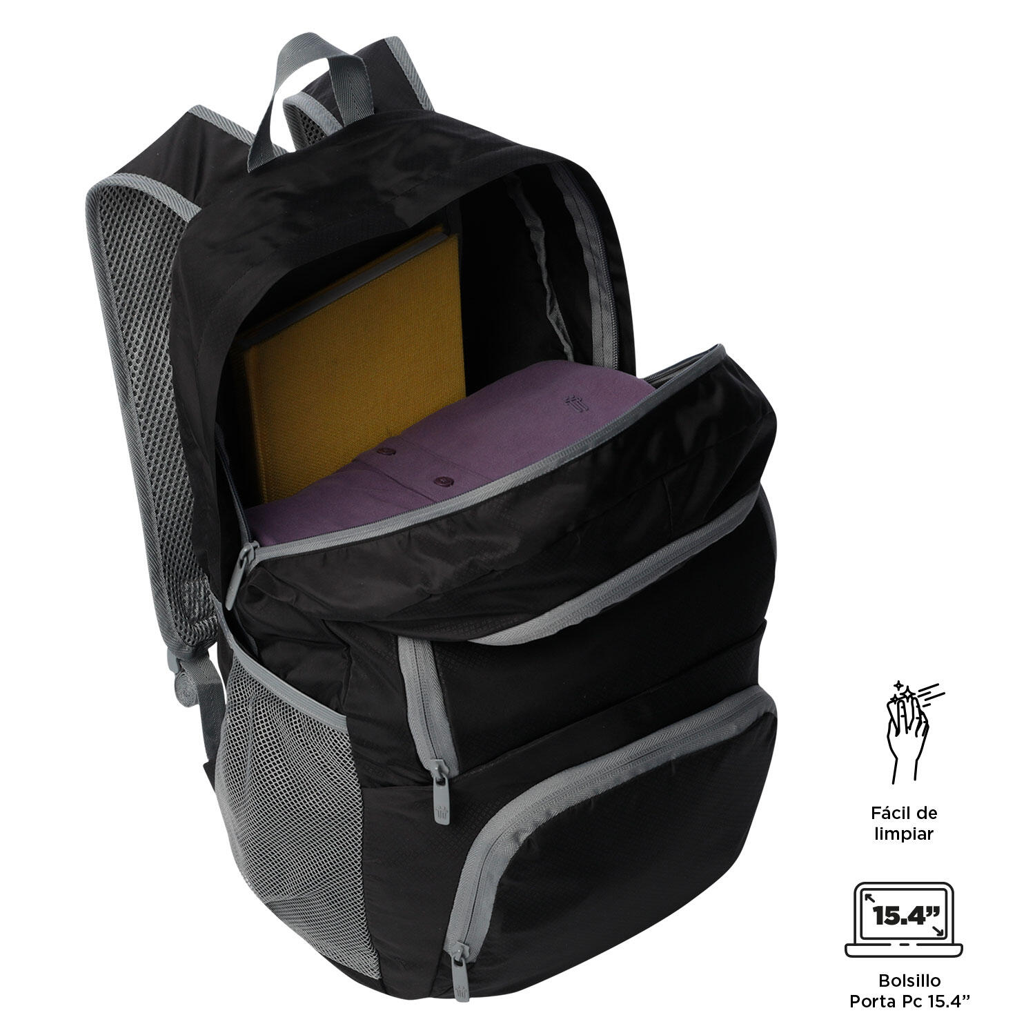 Totto Mochila plegable Syncro Negro Poliéster 31.5 x 47 x 15 cm 5/5