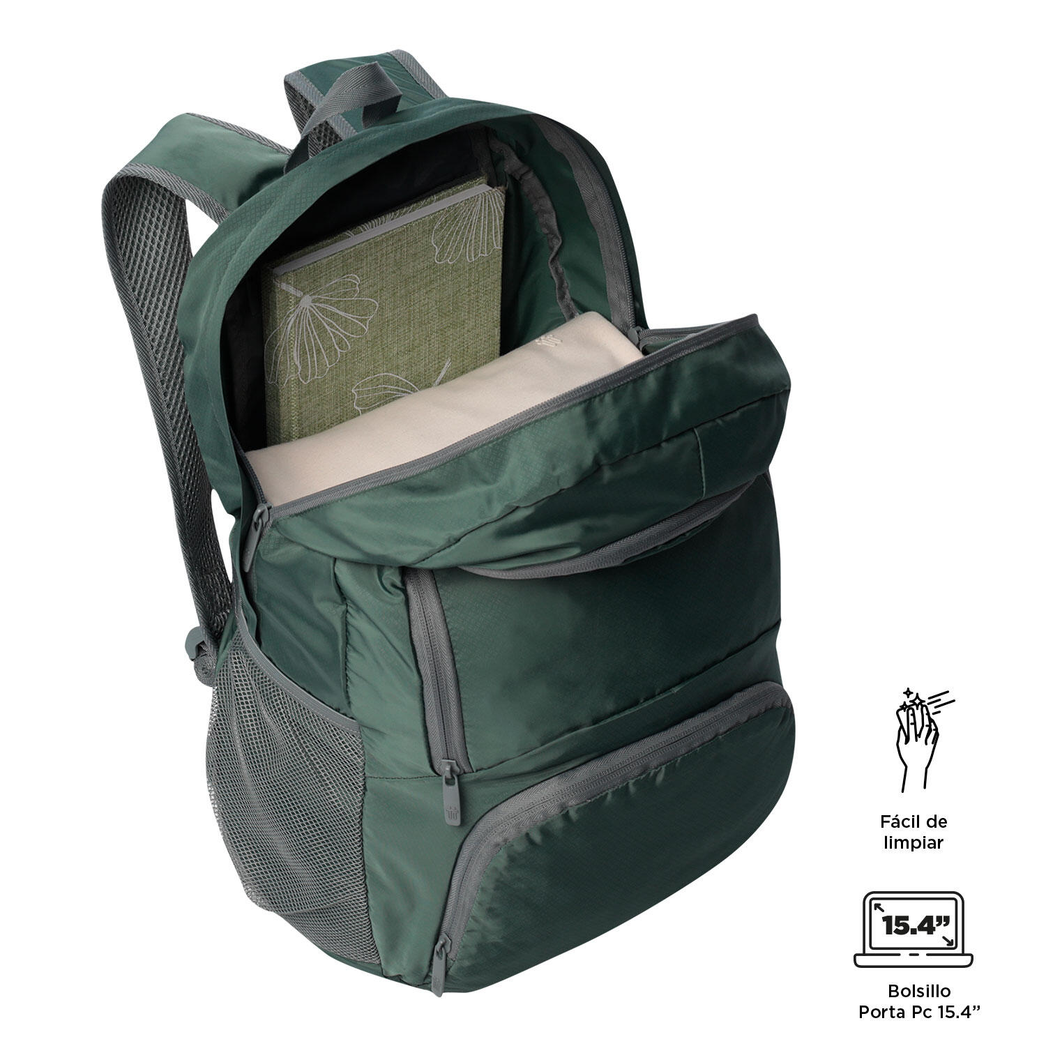 Totto Mochila plegable Syncro Silver Pine Poliéster 31.5 x 47 x 15 cm 5/5