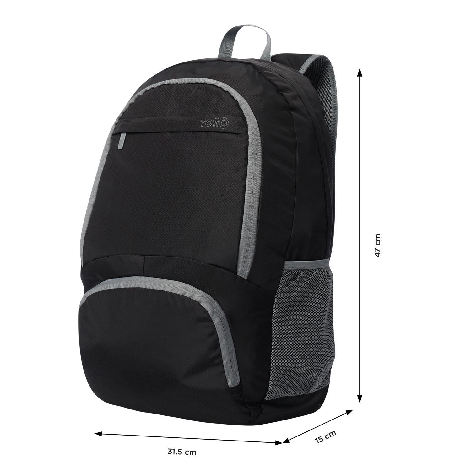 Totto Mochila plegable Syncro Negro Poliéster 31.5 x 47 x 15 cm 4/5