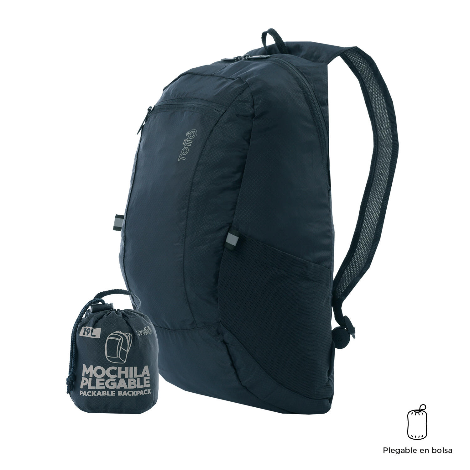 Totto Mochila plegable plegable Salute Lona Poliéster 27.5 x 43 x 14.5 cm 2/5
