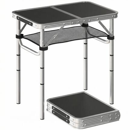 Table - Camping - Unisexe - Pliable, 4 hauteurs, Plateau MDF - Blanc