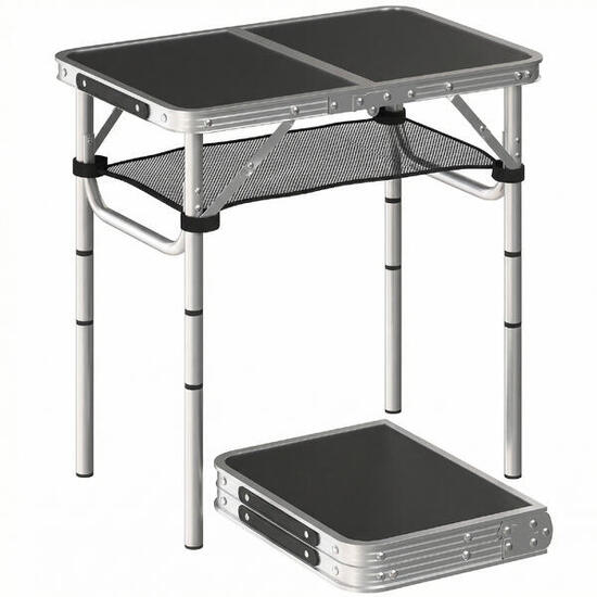 Table - Camping - Unisexe - Pliable, 4 hauteurs, Plateau MDF - Blanc
