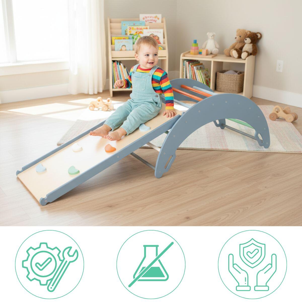 Moon Plus Heimspielplatz-Set Blau mit Rutsche 4/7