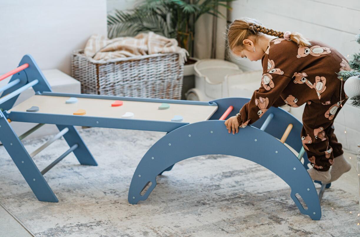 Moon Plus Heimspielplatz-Set Blau mit Rutsche 6/7