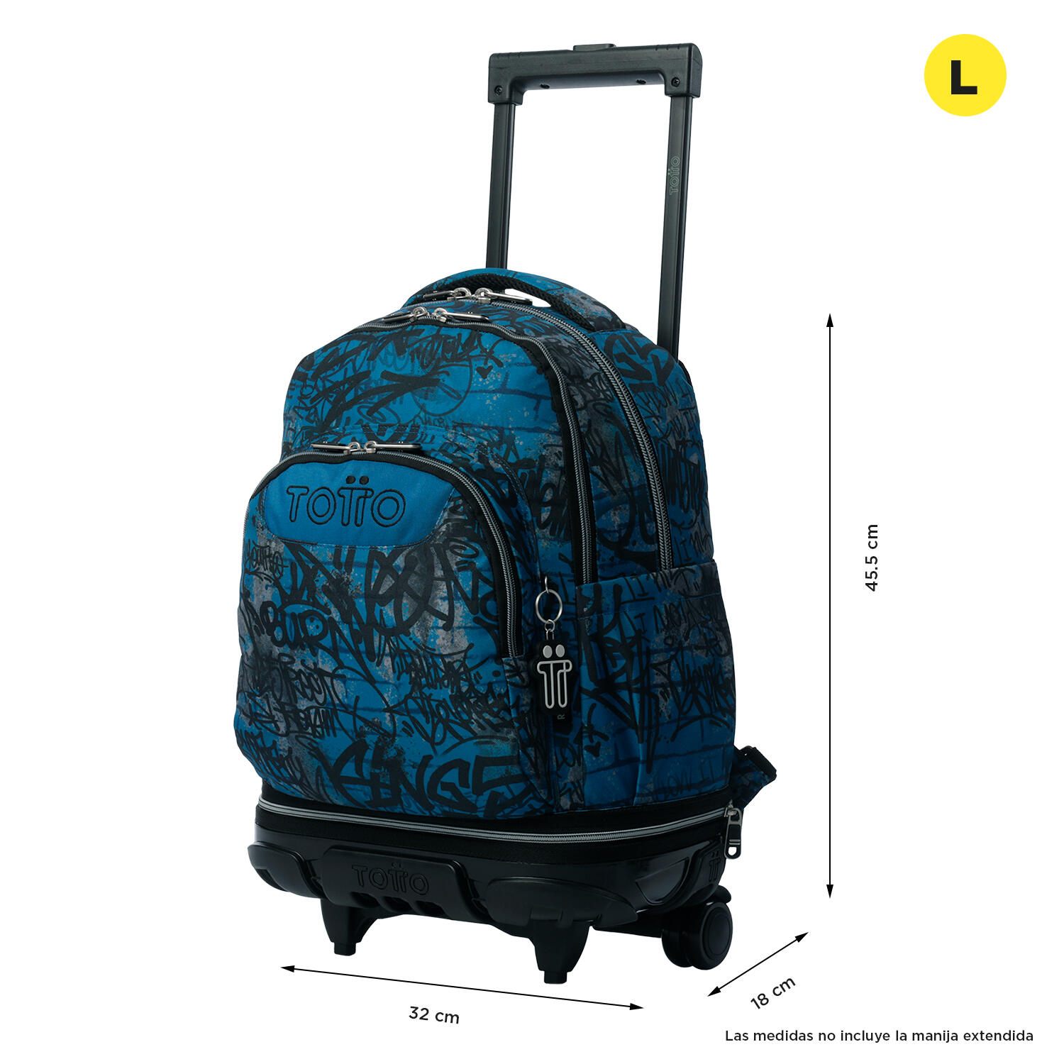 Totto Mochila escolar ruedas Tiza Desmontable Urban Graph Poliéster reciclado 3 3/5