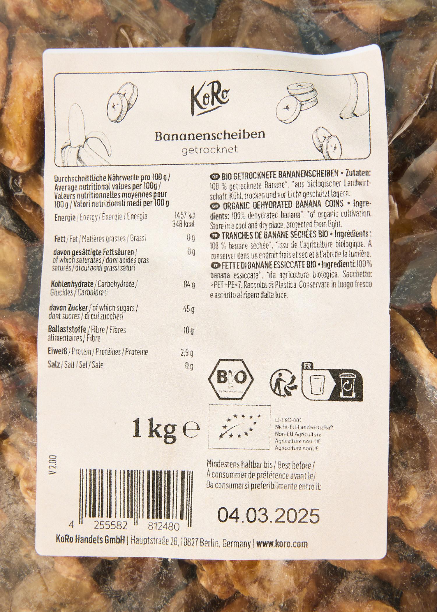 Bananes séchées du Sri Lanka bio 1 kg 7/7