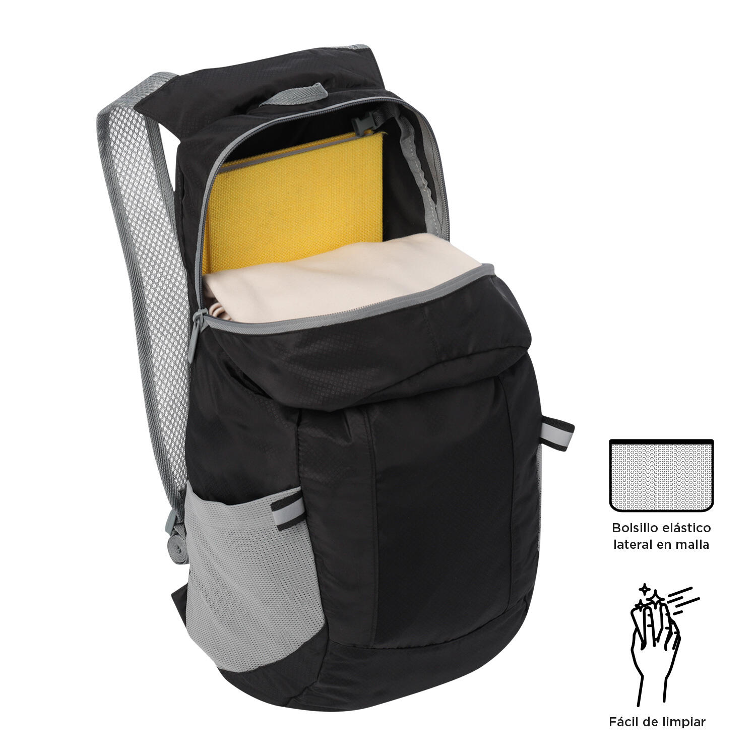 Totto Mochila plegable plegable Negro Poliéster 27 x 42 x 14 cm 5/5