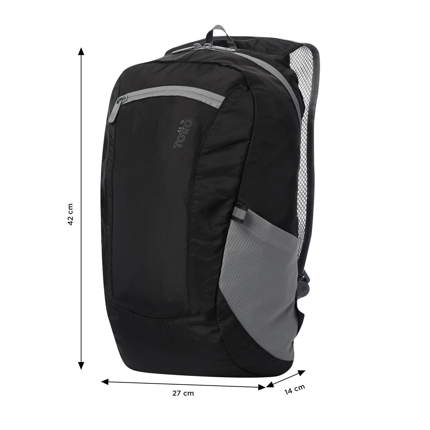 Totto Mochila plegable plegable Negro Poliéster 27 x 42 x 14 cm 4/5