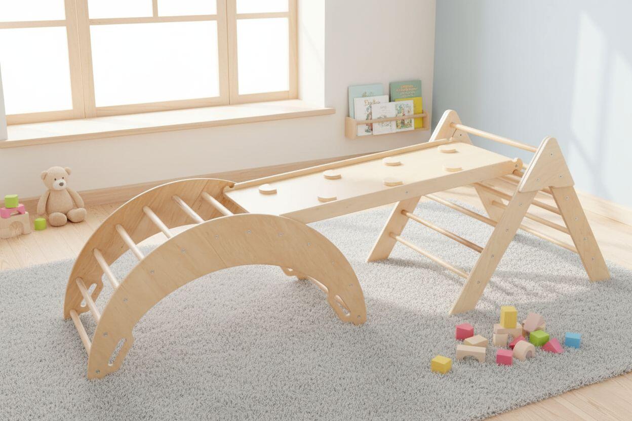 Struttura da arrampicata indoor Moon Max in legno 4 in 1 per bambini 2/7