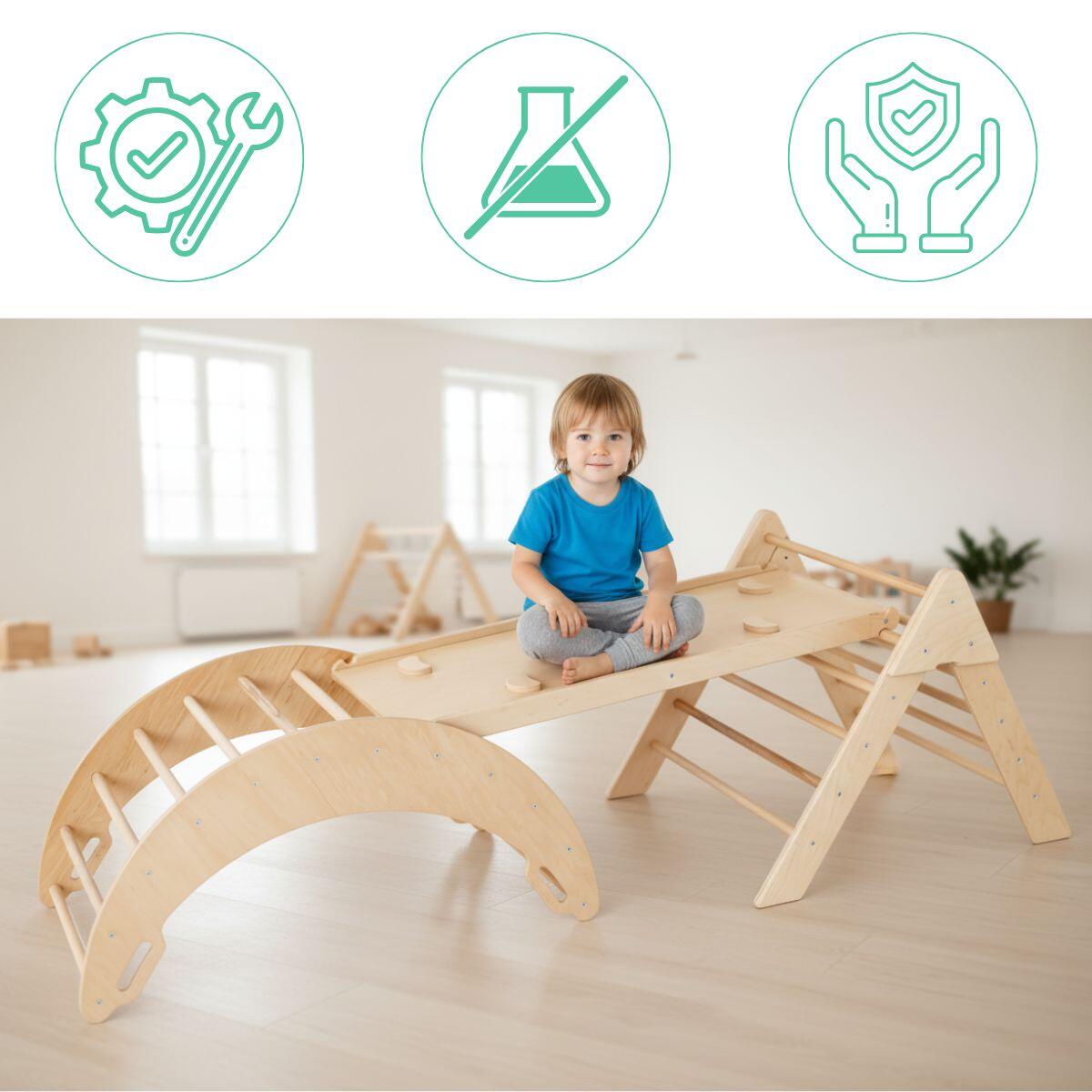 Struttura da arrampicata indoor Moon Max in legno 4 in 1 per bambini 5/7