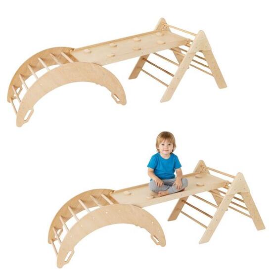Aire de jeux intérieure Moon Max en bois 4 en 1 pour enfants