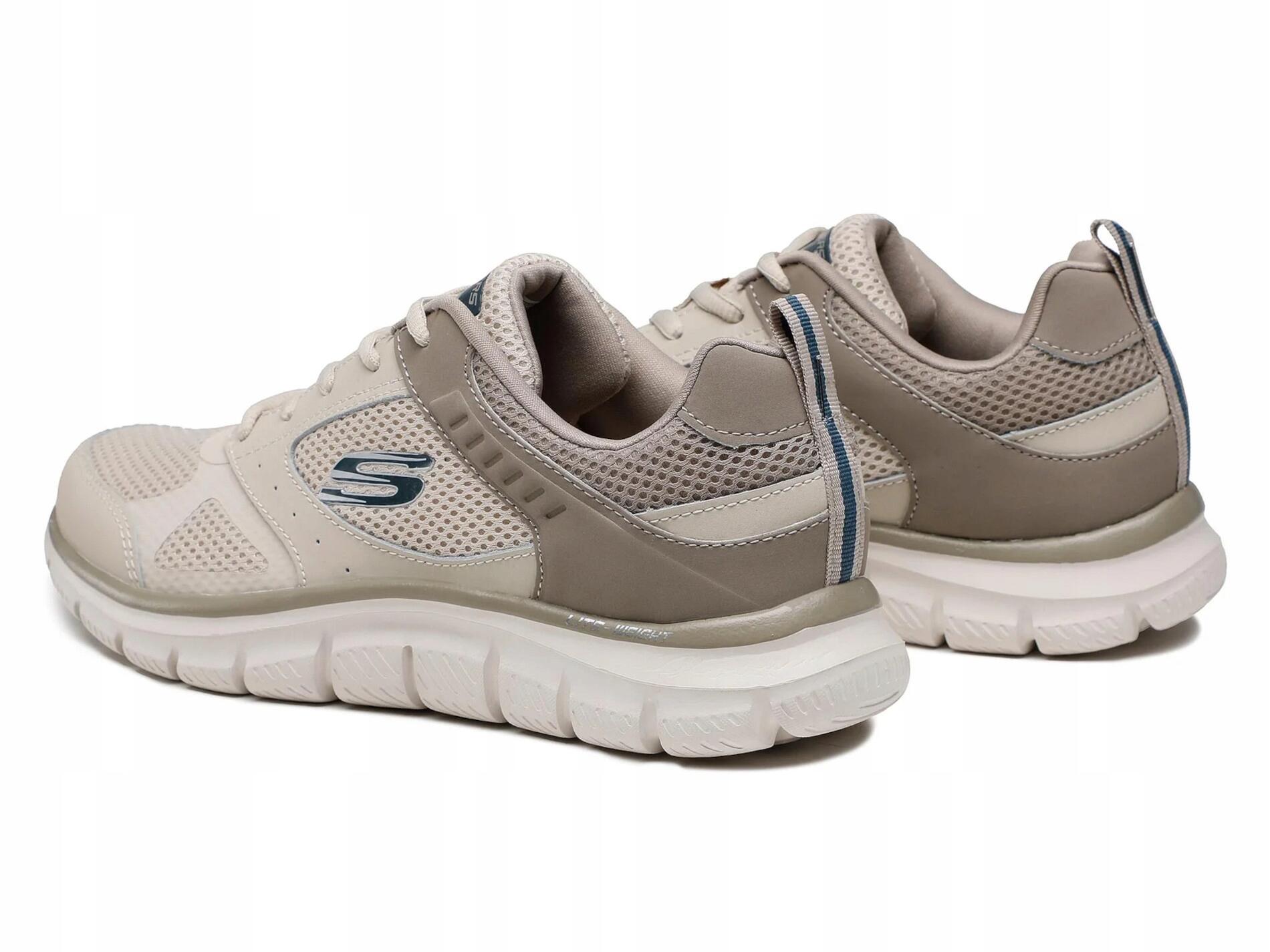 Scarpe sportive da uomo SKECHERS TRACK beige in mesh 4/4