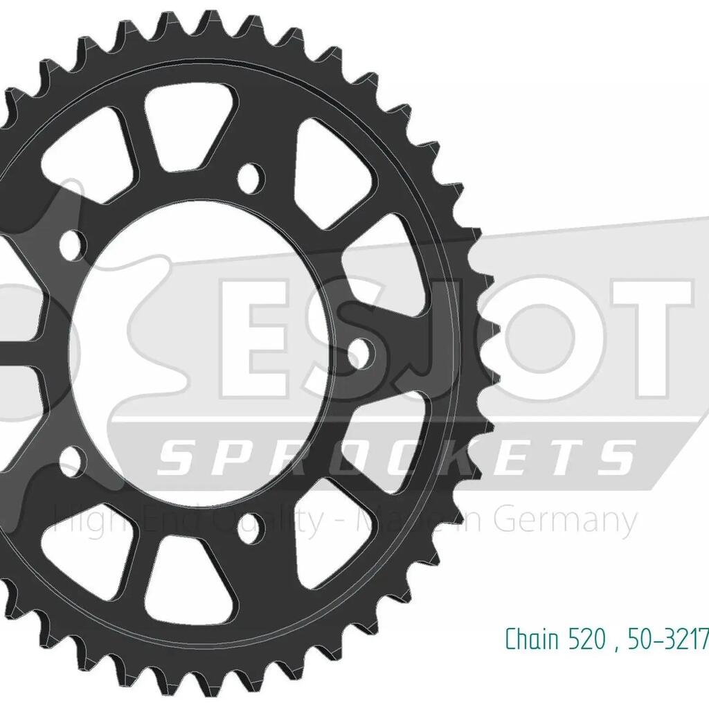 ESJOT 520 Chain Wheel, 43 Teeth — Steel, Black.
