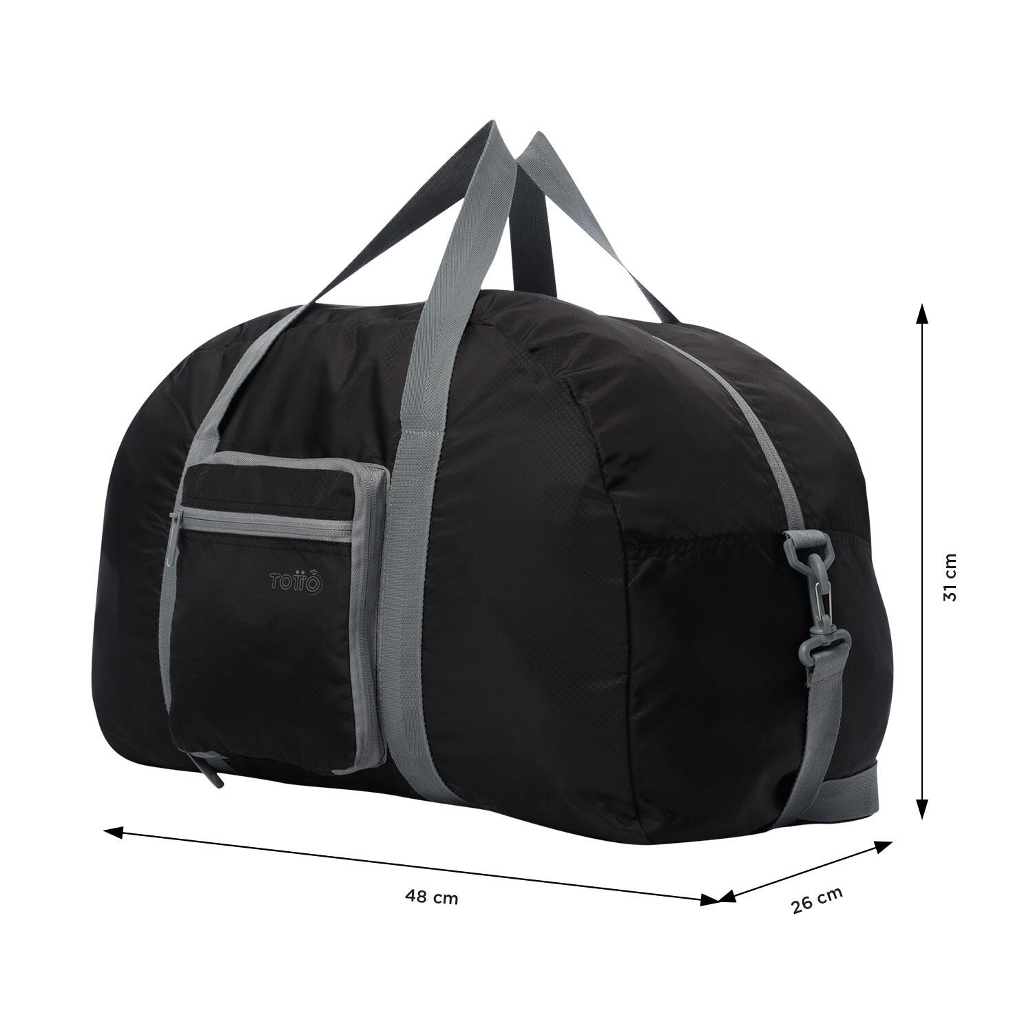 Totto Bolsa viaje plegable Branel 38 Negro Poliéster 48 x 31 x 26 cm 4/5