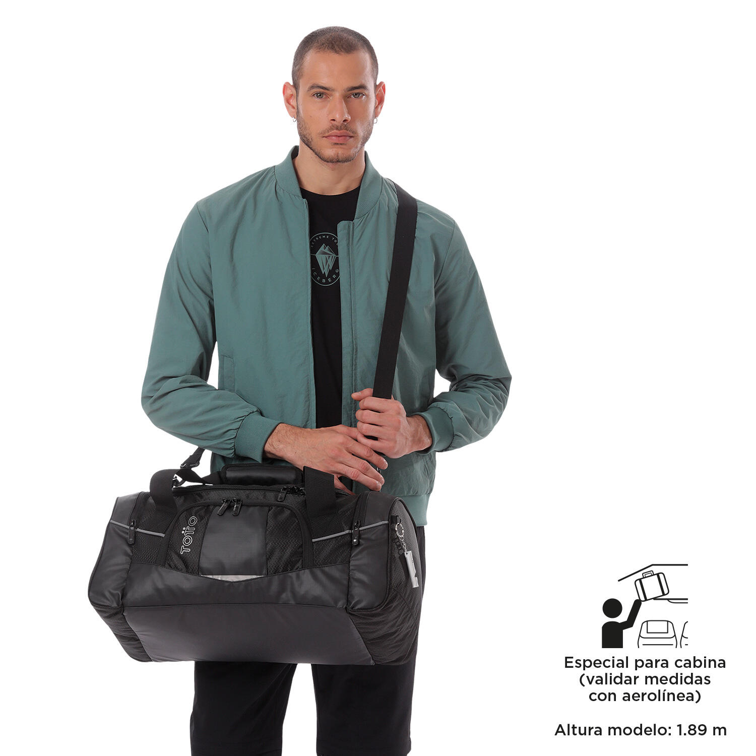 Totto Bolsa viaje Tek 2.0 Negro Poliéster 54 x 25 x 22.5 cm 2/5