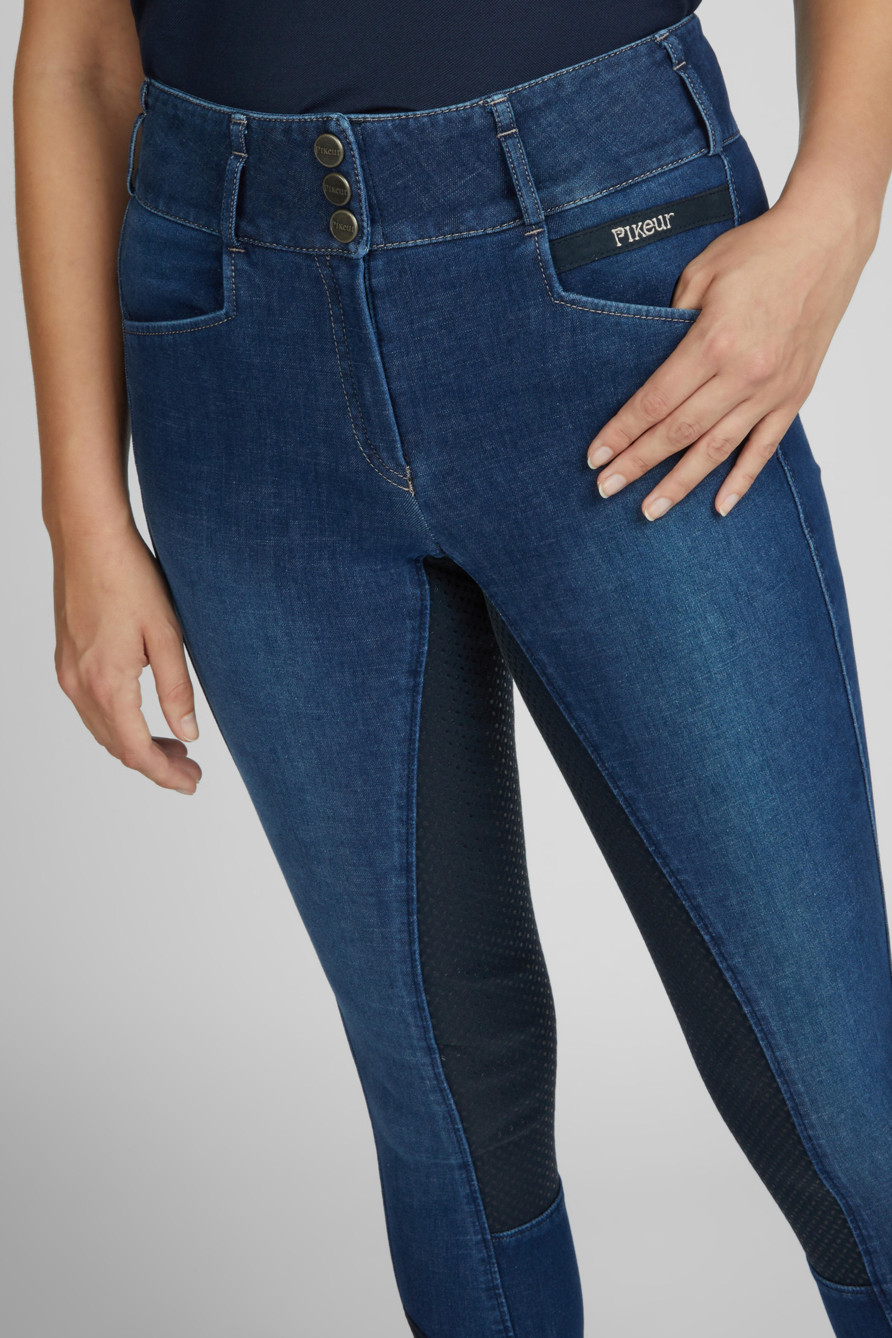 Reithose Damen Candela Jeans Vollgrip denim blue 3/6