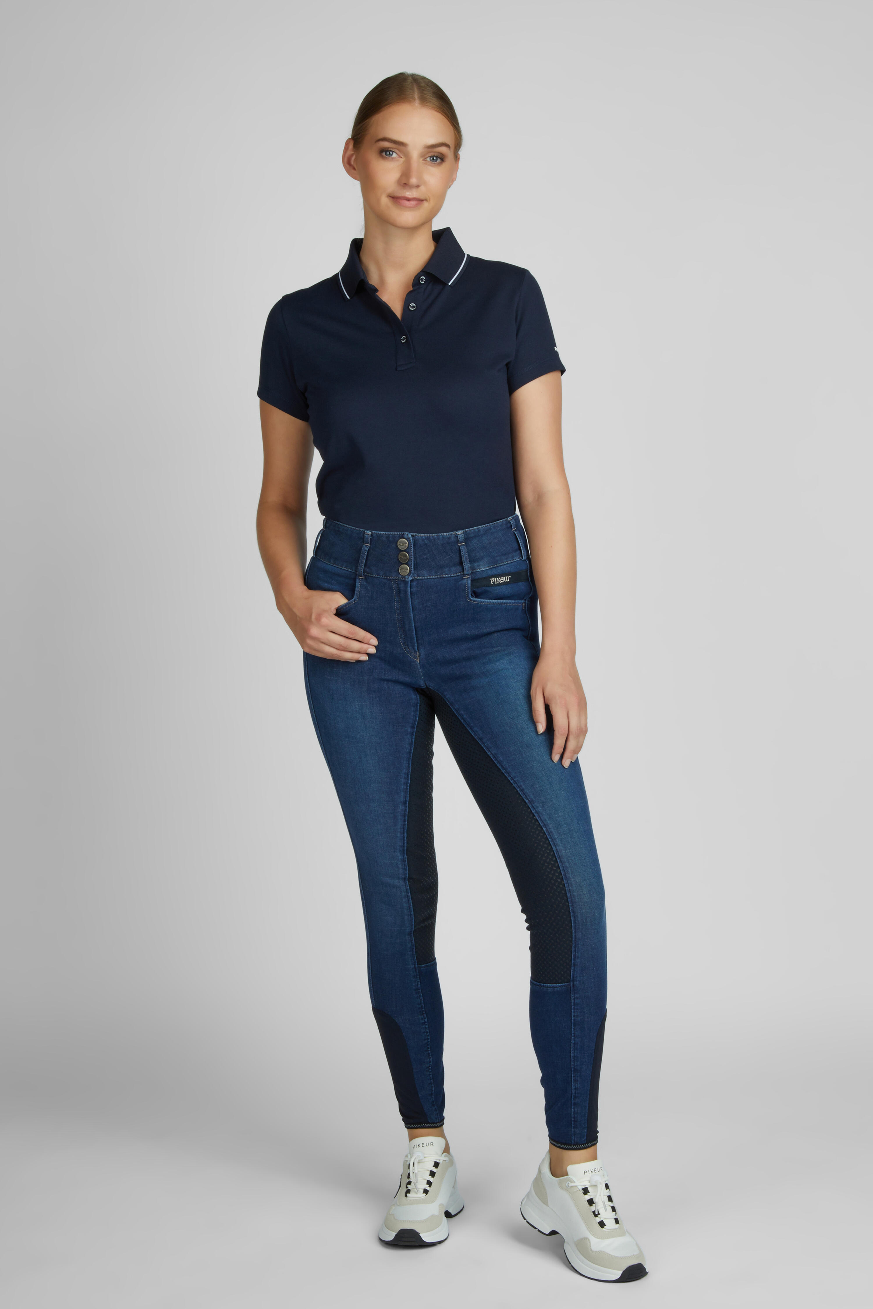 Reithose Damen Candela Jeans Vollgrip denim blue 5/6