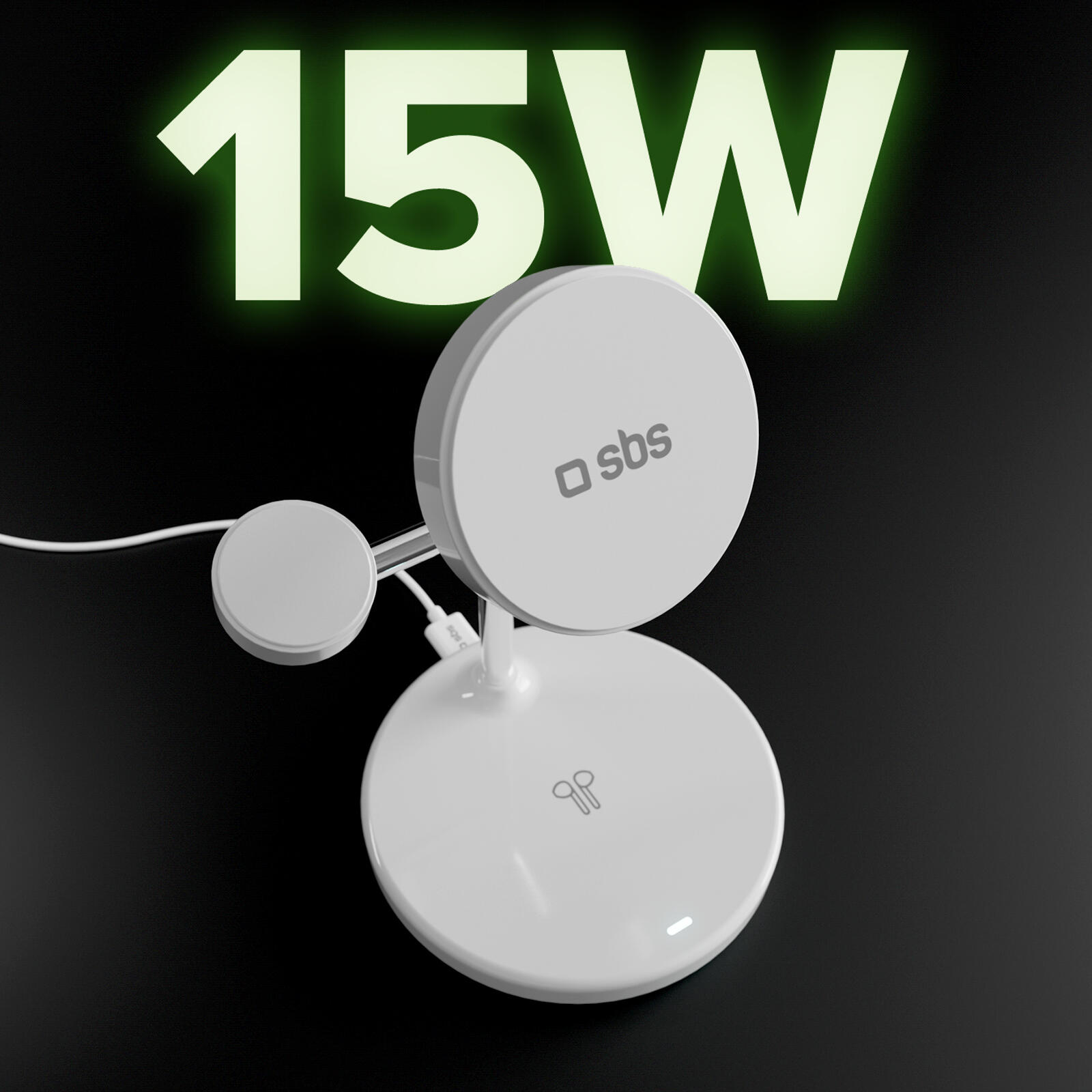 Station de recharge Qi2 3‑en‑1 pour iPhone/Android/Watch 3/7