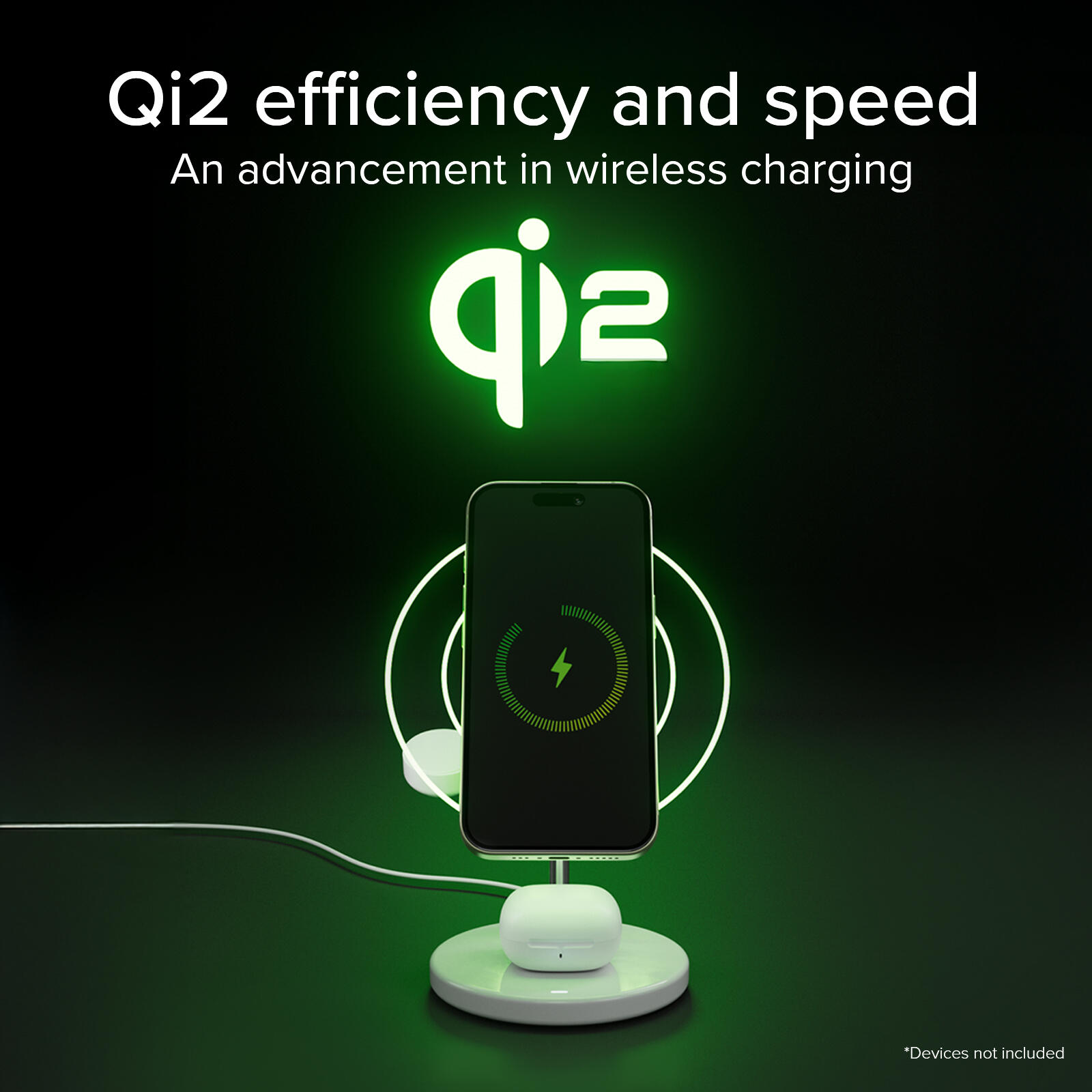 Station de recharge Qi2 3‑en‑1 pour iPhone/Android/Watch 2/7