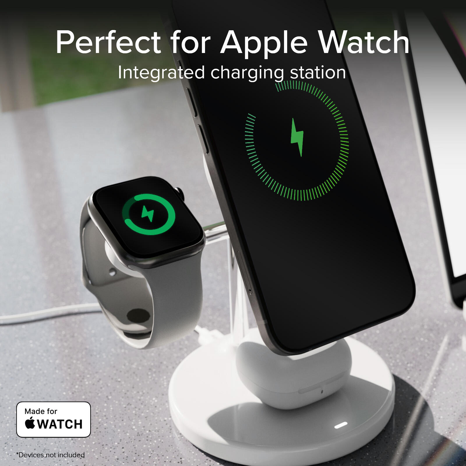 Station de recharge Qi2 3‑en‑1 pour iPhone/Android/Watch 7/7