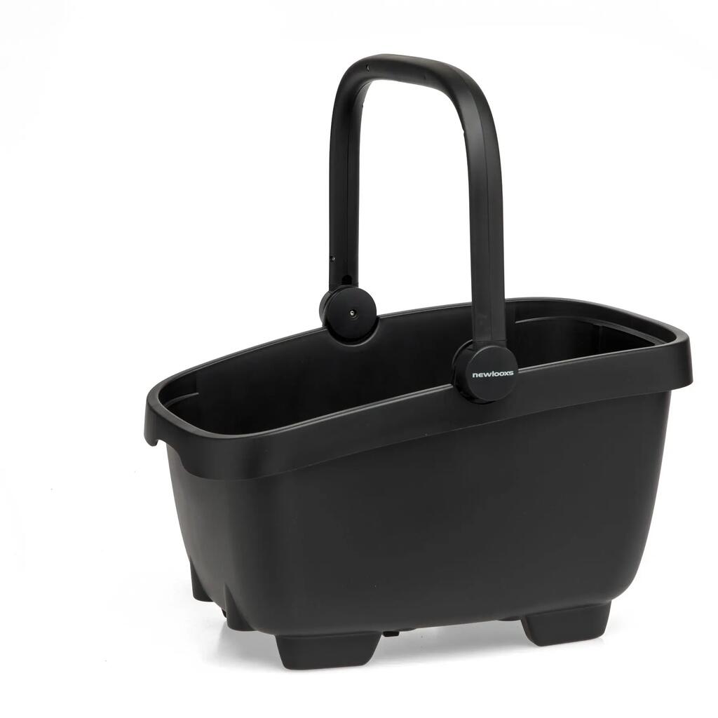 Newlooxs Clipper 28L bike basket with handle and Racktime adapter