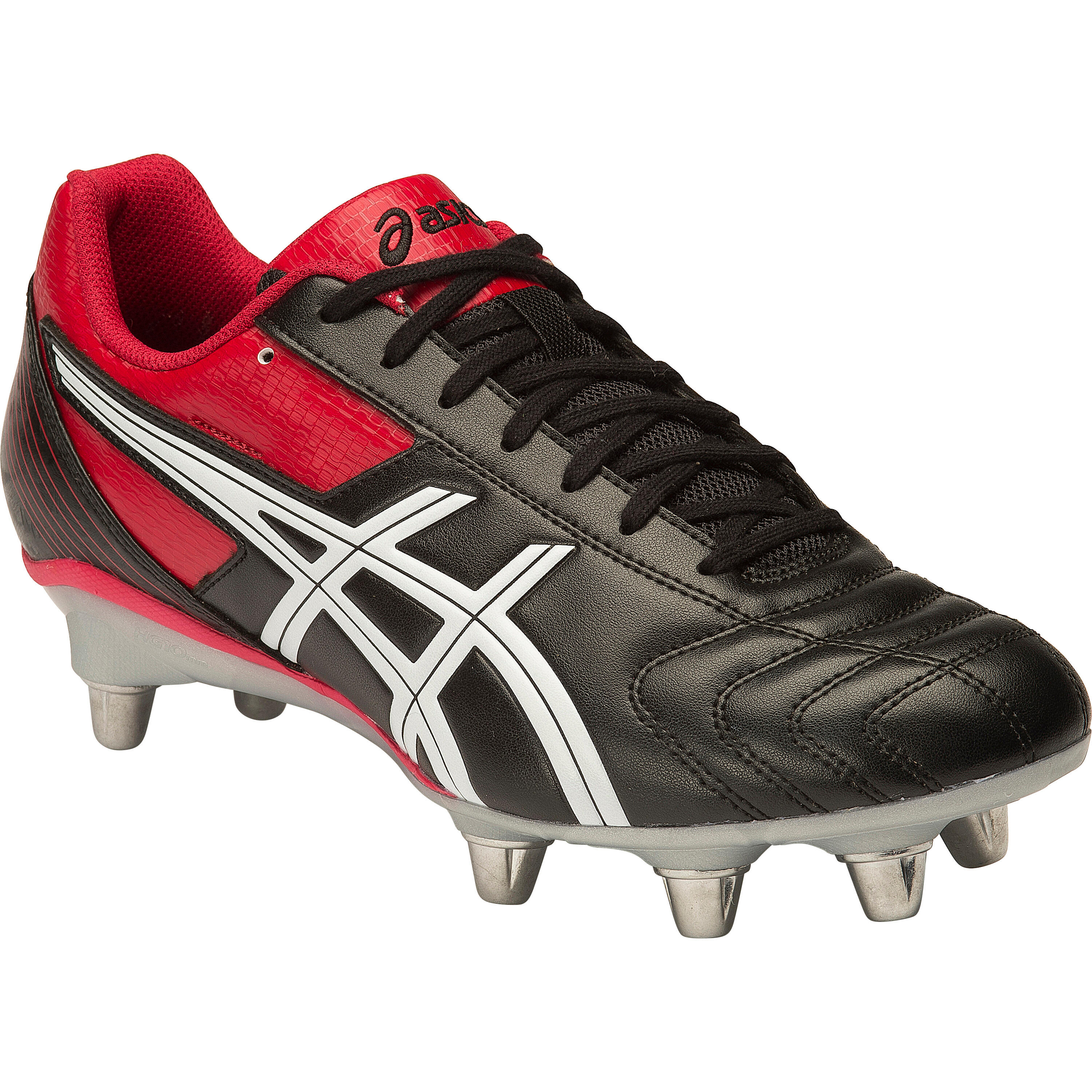 Asics Lethal Tackle Soft Ground Rugby Boots Adults  7 UK black/racing red/white 3/5