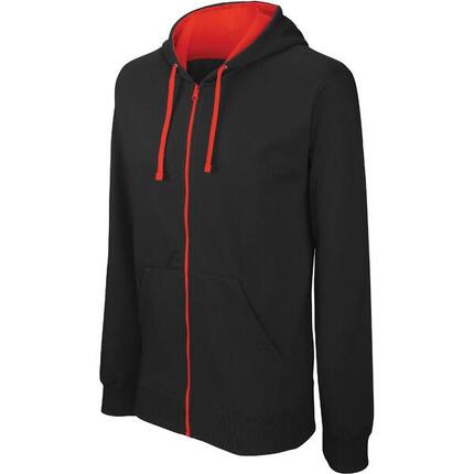 Sweatshirt à capuche zippé contrastée Kariban