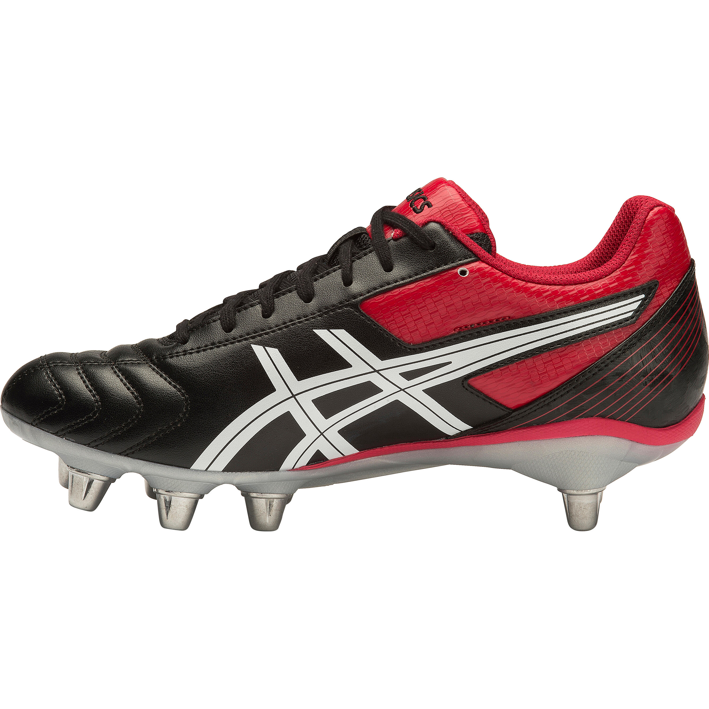 Asics Lethal Tackle Soft Ground Rugby Boots Adults  7 UK black/racing red/white 4/5