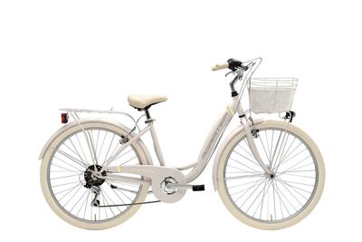 Stadsfiets 26 inch panda wit, incl. mand