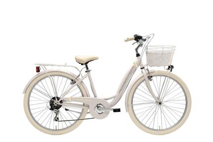 Cityfahrrad 26 Zoll PANDA weiß, inkl. Korb
