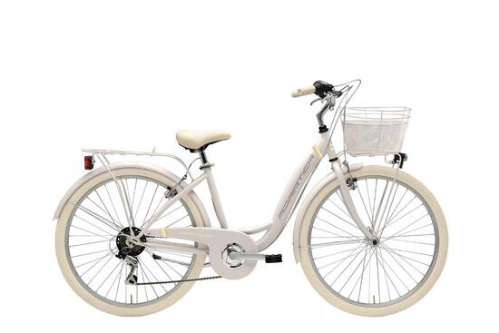 Cityfahrrad 26 Zoll PANDA weiß, inkl. Korb