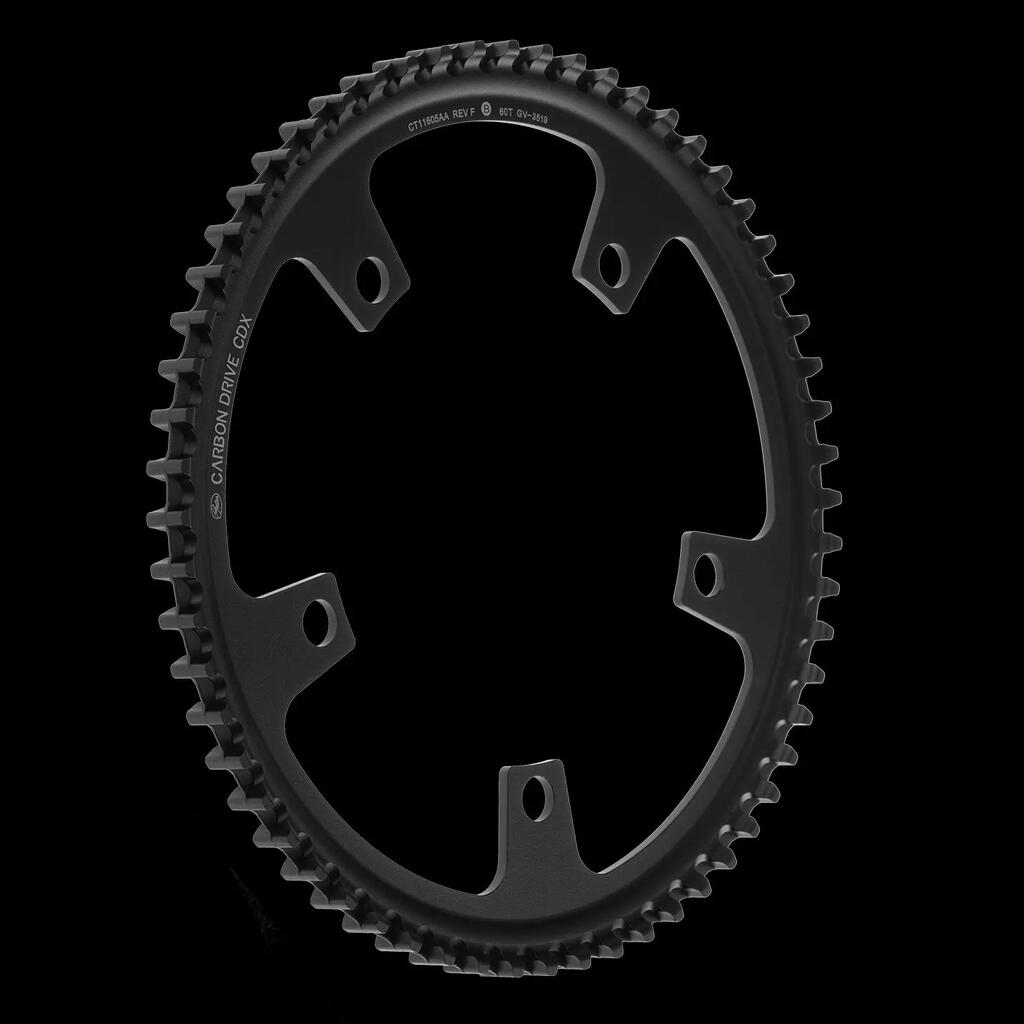 Gates CDX Fin Line Front Sprocket 60T, 5‑Bolt BCD 130mm — Carbon