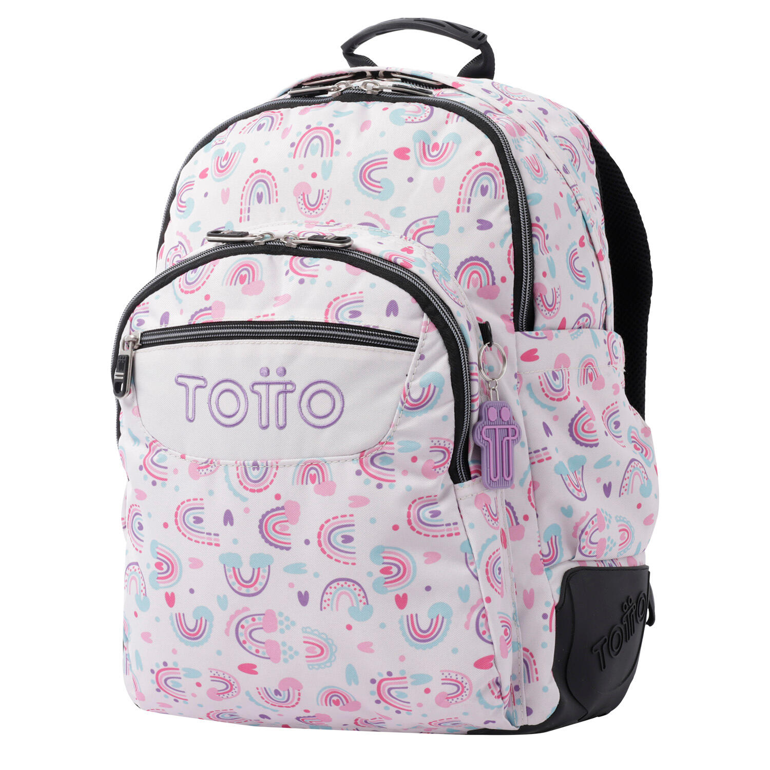 Totto Mochila escolar Crayoles Aircoiris rosa Poliéster 33 x44 x13.5 cm 2/5