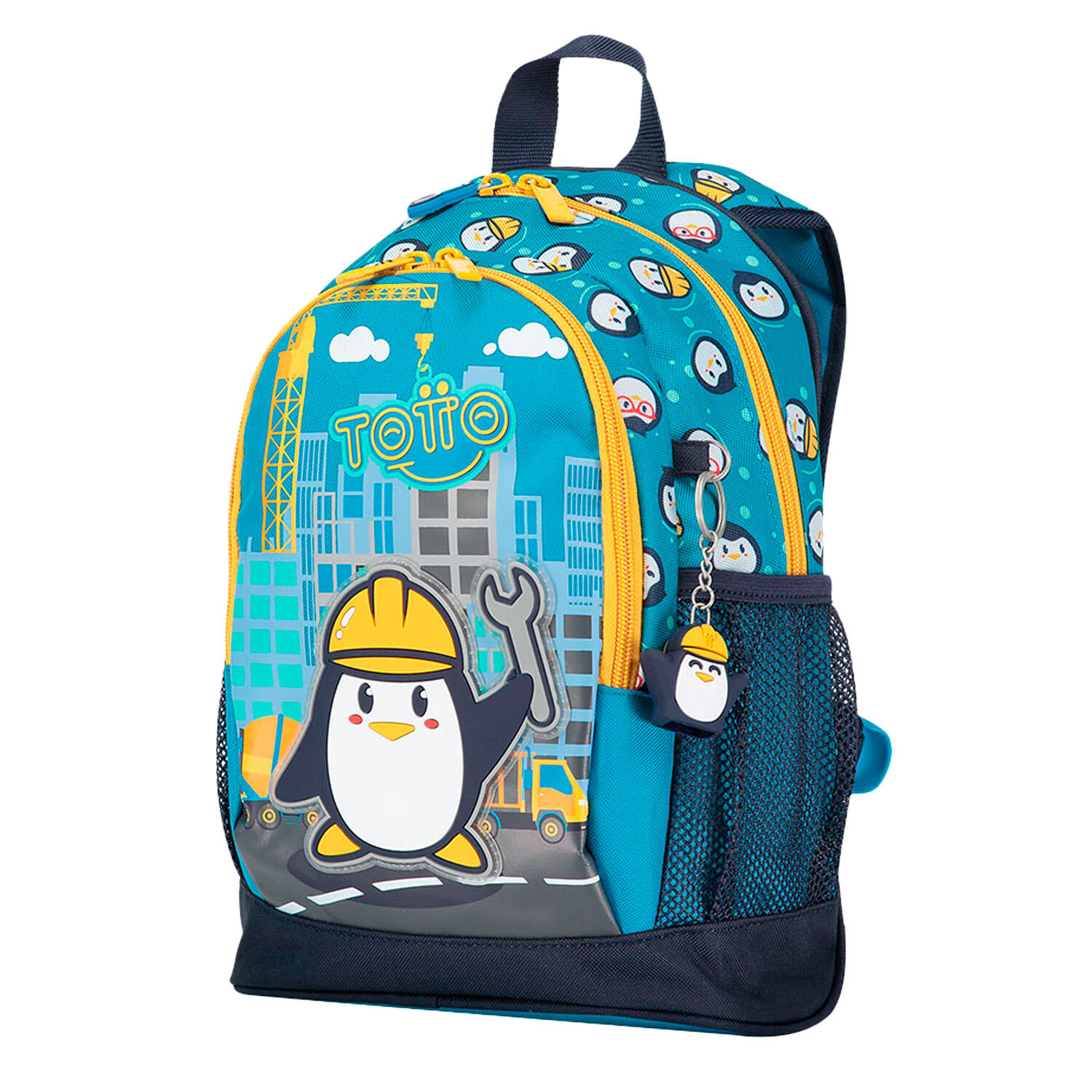 Totto Mochila escolar Funny Penguin Azul Poliéster 28 x 40 x 10 cm 3/5