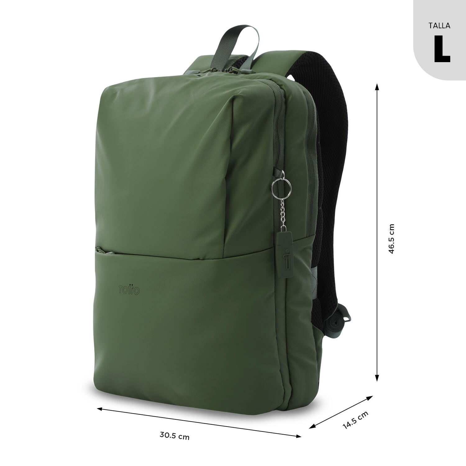 Totto Mochila ejecutiva Vania Verde Poliéster 30.5 x46.5 x 14.5 cm 3/5