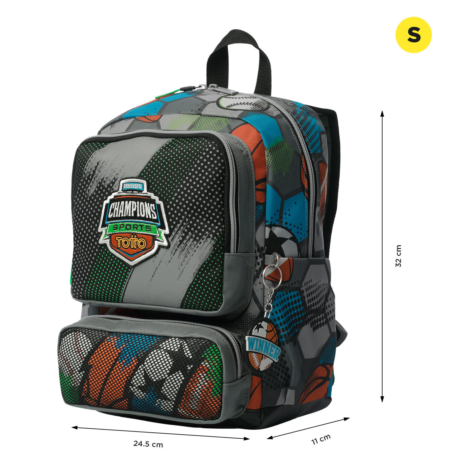 Totto Mochila infantil Multisport Multicolor Poliéster 24.5 x 32 x 11 cm 3/5
