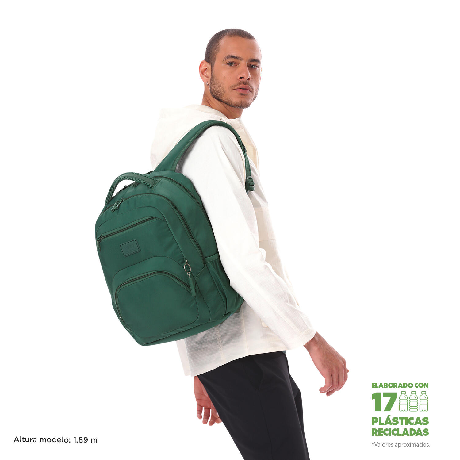 Totto Mochila urbana Tracer Silver Pine Poliéster reciclado 31 x 44.5 x 17 cm 2/5