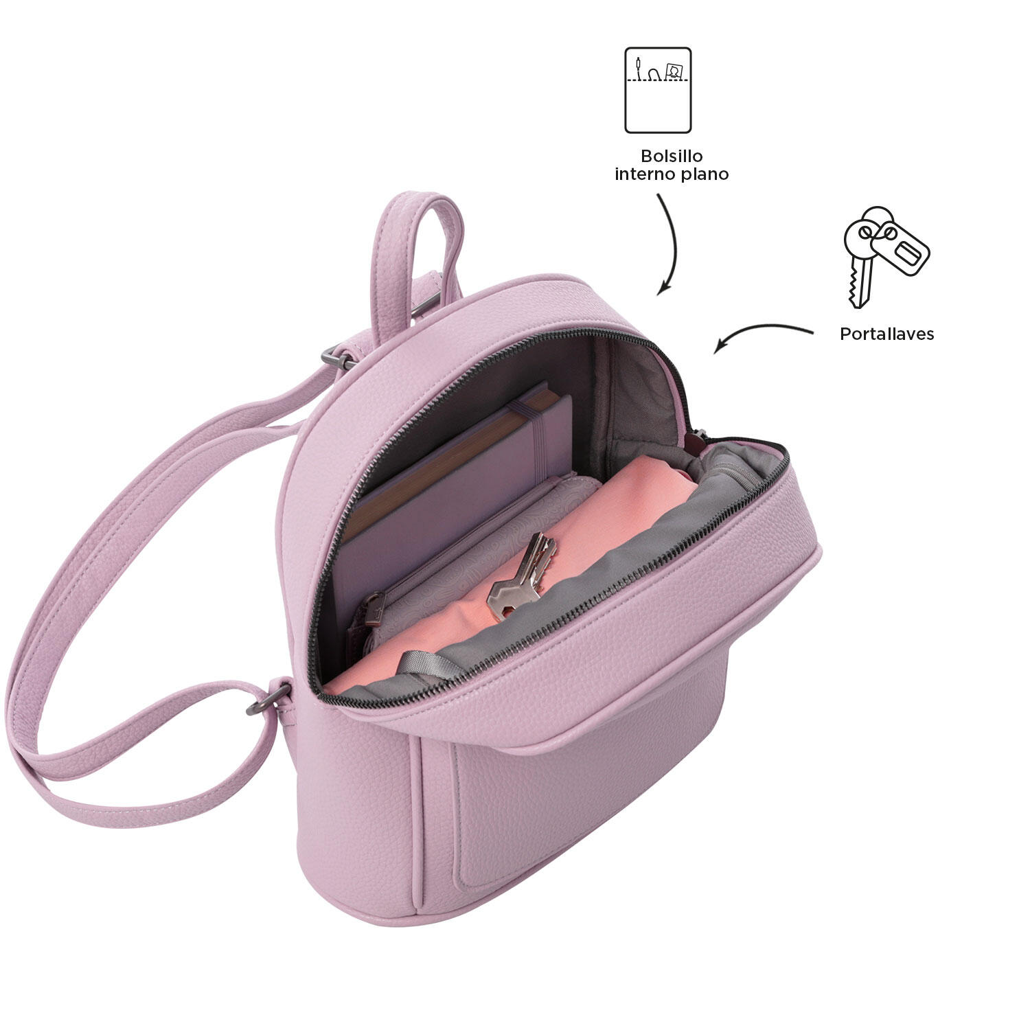 Totto Mochila urbana Smooth Keepsake Lilac Poliuretano 20 x 24 x 9.5 cm 5/5
