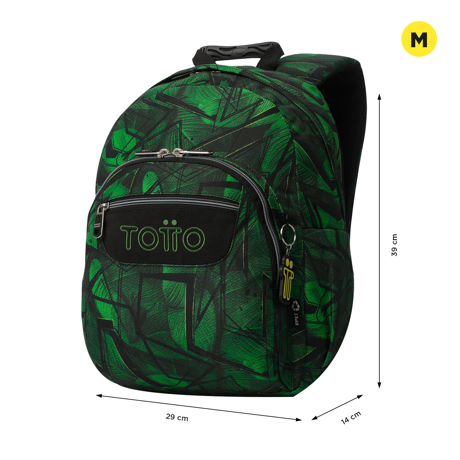 Totto Mochila escolar Gommas Jhony Jungle Poliéster reciclado 29 x 39 x 14 cm 2/5
